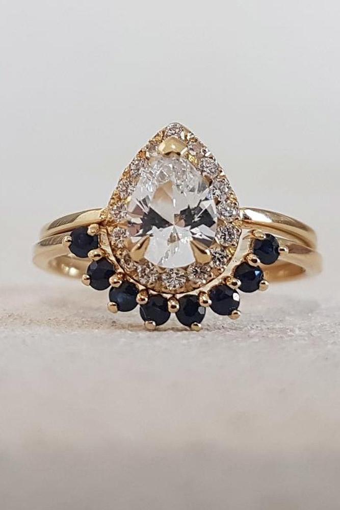 sapphire engagement rings pear cut diamond engagement rings rose gold engagement rings sapphire rings