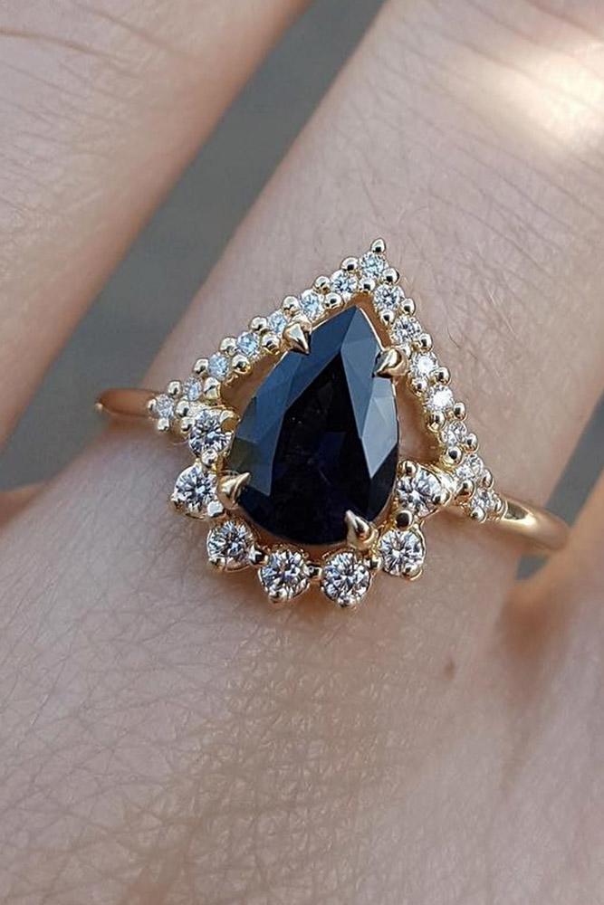 sapphire engagement rings pear cut sapphire engagement rings rose gold engagement rings