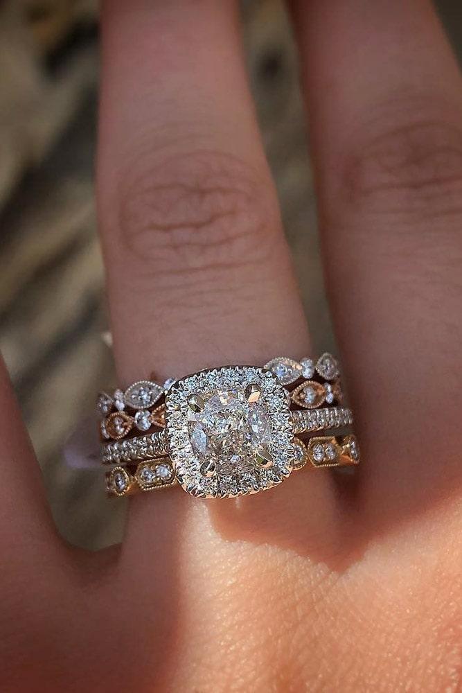 wedding ring sets two tone wedding ring sets round engagement rings diamond rings unique bridal sets