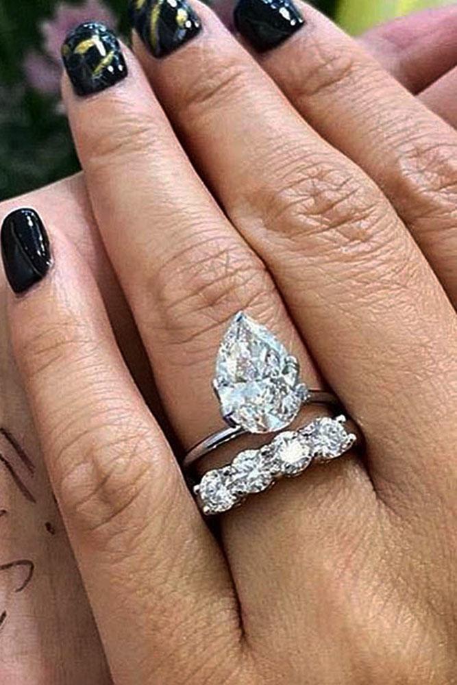 white gold engagement rings pear cut engagement rings wedding ring sets solitaire diamond rings