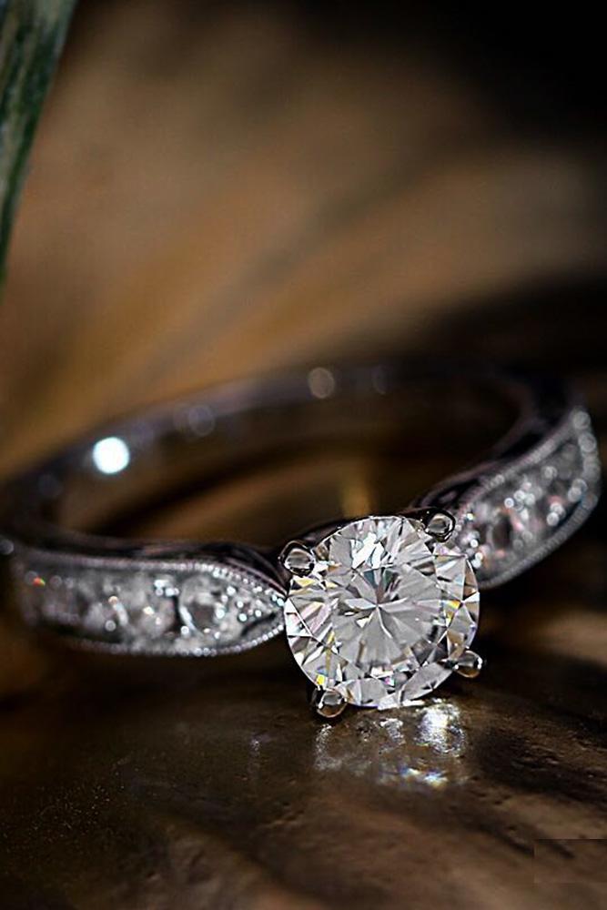 beautiful engagement rings round diamond engagement rings white gold engagement rings unique pave band