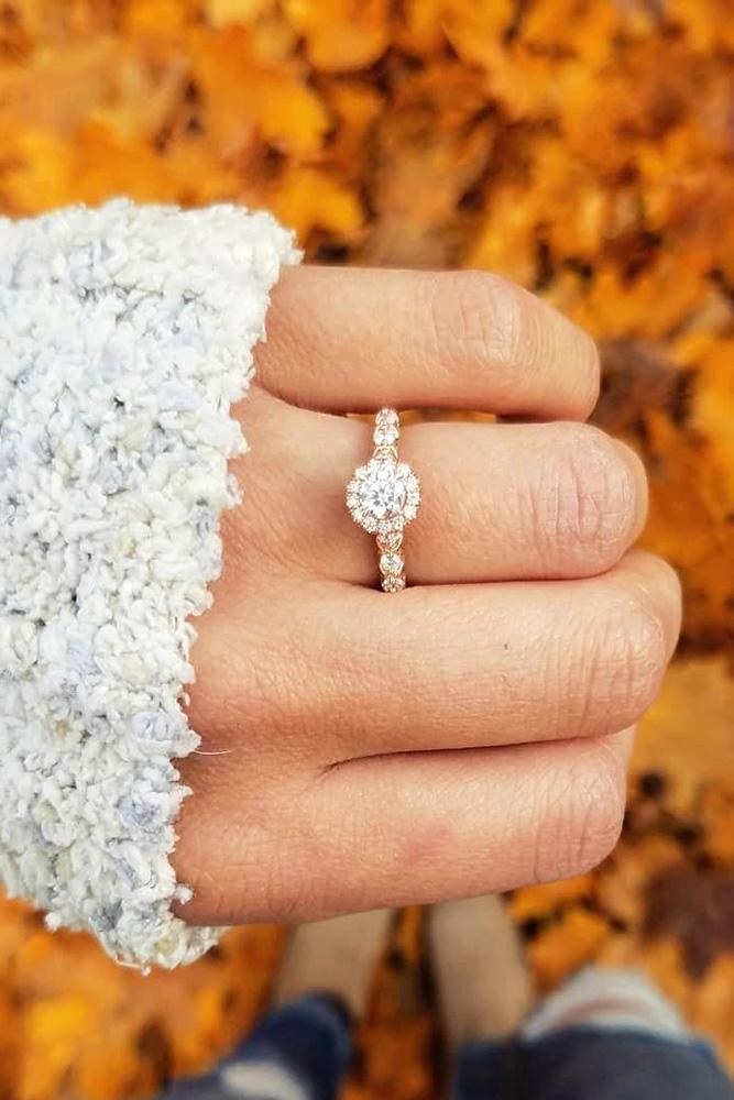 best rose gold engagement rings diamond engagement rings halo engagement rings round diamond rings beautiful engagement rings