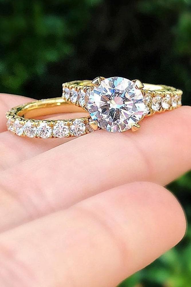 bridal sets round diamond engagement rings rose gold wedding ring sets wedding bands diamond wedding rings