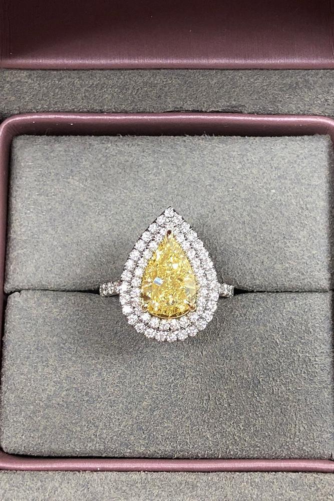 colored engagement rings pear shaped engagement rings white gold engagement rings unique engagement rings yellow diamond ring