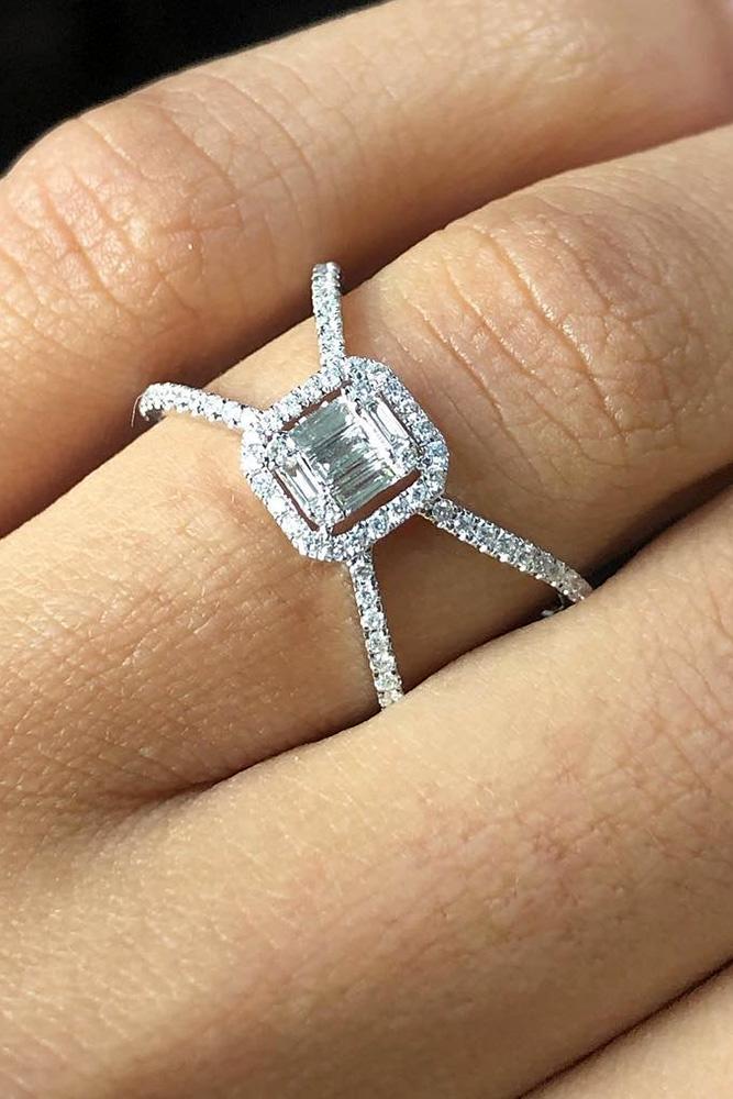 diamond engagement rings white gold engagement rings halo engagement rings emerald cut engagement rings split shank engagement rings