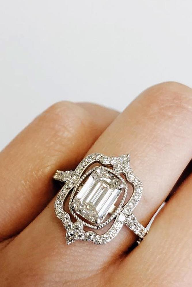 diamond engagement rings white gold engagement rings halo engagement rings emerald cut engagement rings unique engagement rings