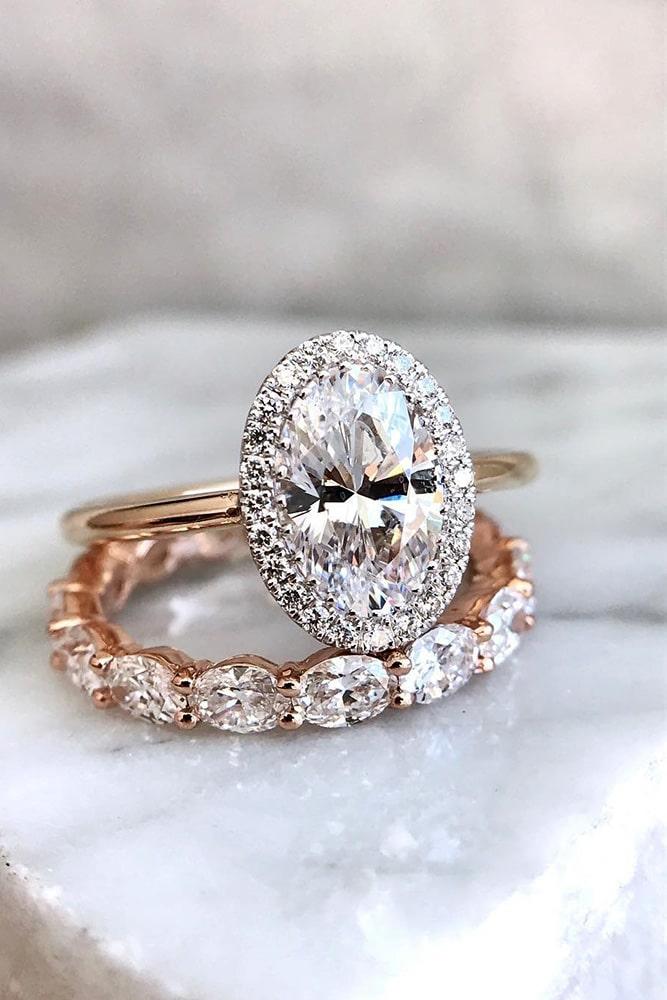 oval cut engagement rings rose gold wedding ring sets halo engagement rings diamond wedding rings