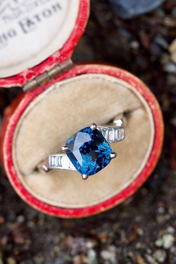 sapphire engagement rings cushion cut engagement rings white gold engagement rings beautiful rings ring boxes
