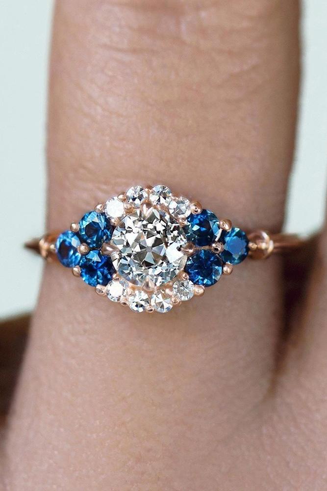 sapphire engagement rings rose gold engagement rings unique engagement rings diamond engagement rings