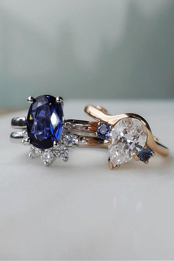 sapphire engagement rings unique engagement rings diamond engagement rings oval cut engagement rings weddng ring sets