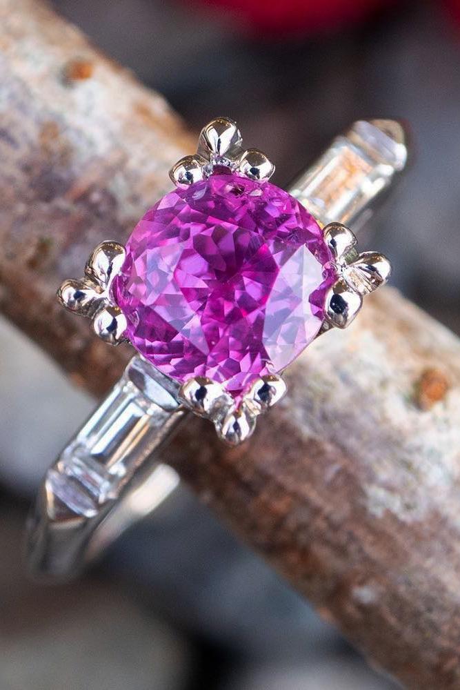 sapphire engagement rings white gold engagement rings solitaire engagement rings round engagement rings pink sapphire rings