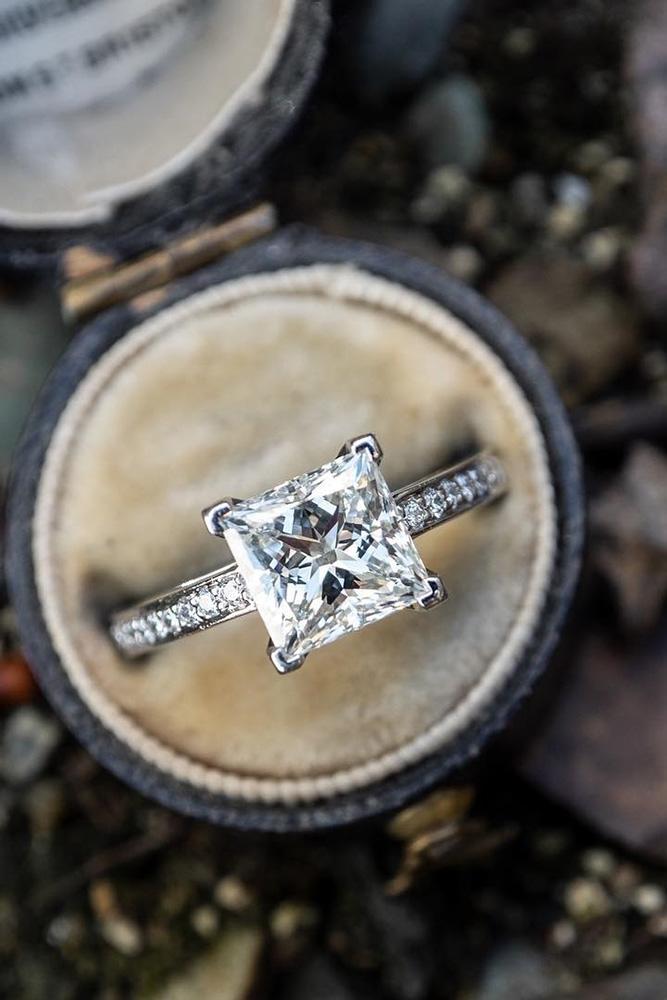 solitaire engagement rings princess cut engagement rings white gold engagement rings diamond engagement rings