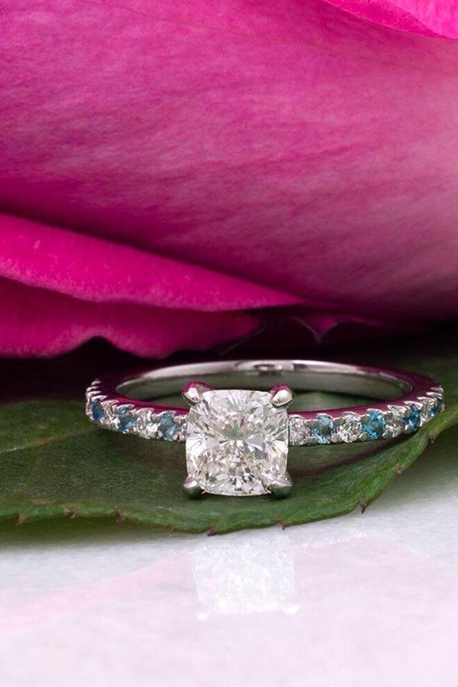 solitaire engagement rings white gold engagement rings cushion cut engagement rings diamond rings