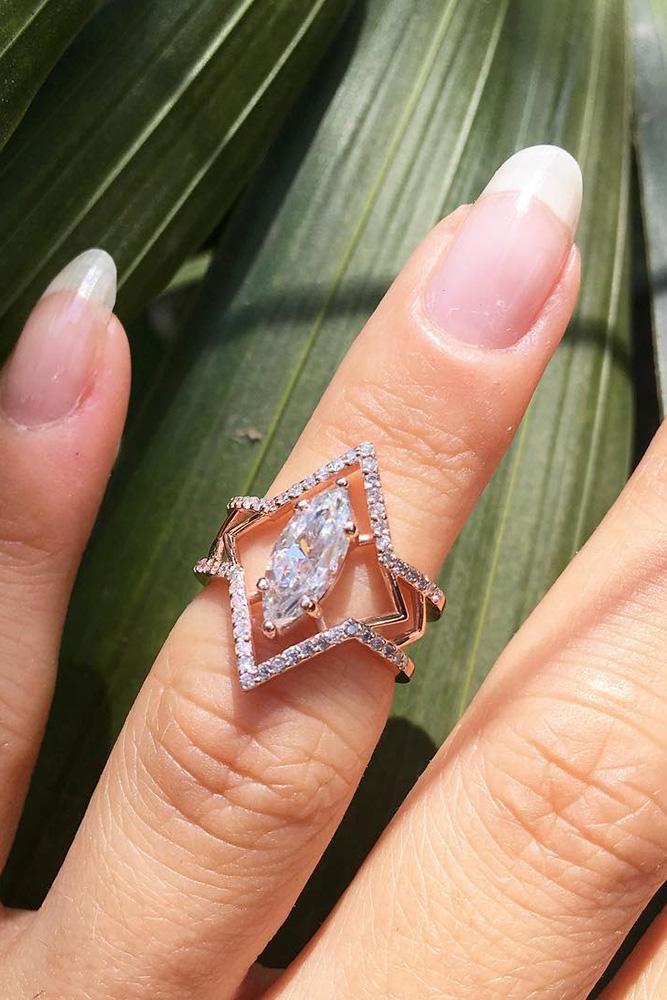 unique engagement rings diamond engagement rings rose gold engagement rings marquise cut engagement rings