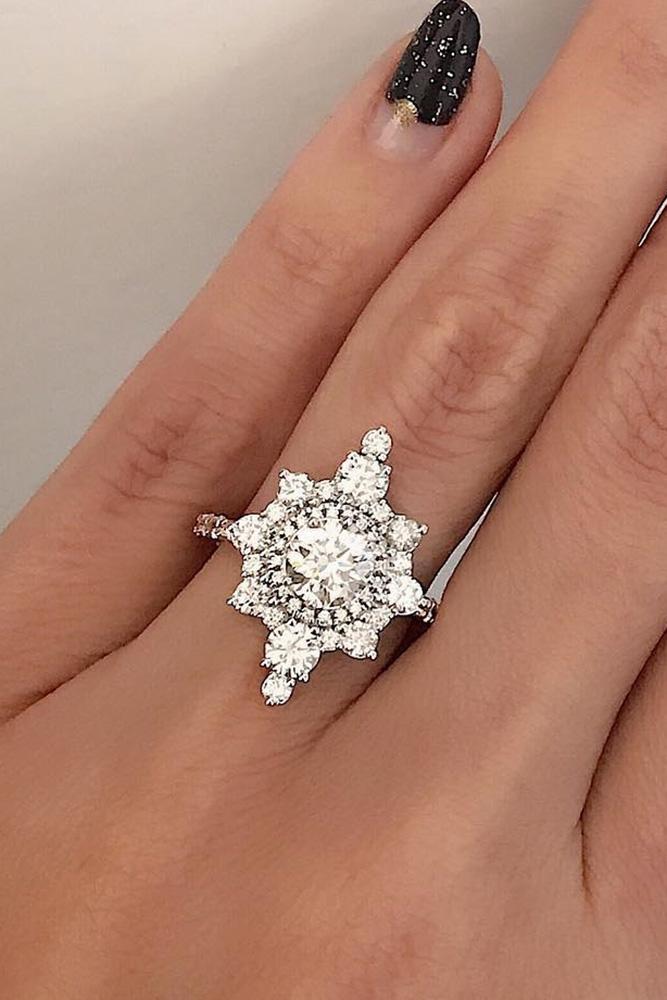 unique engagement rings diamond halo engagement rings white gold engagement rings floral engagement rings