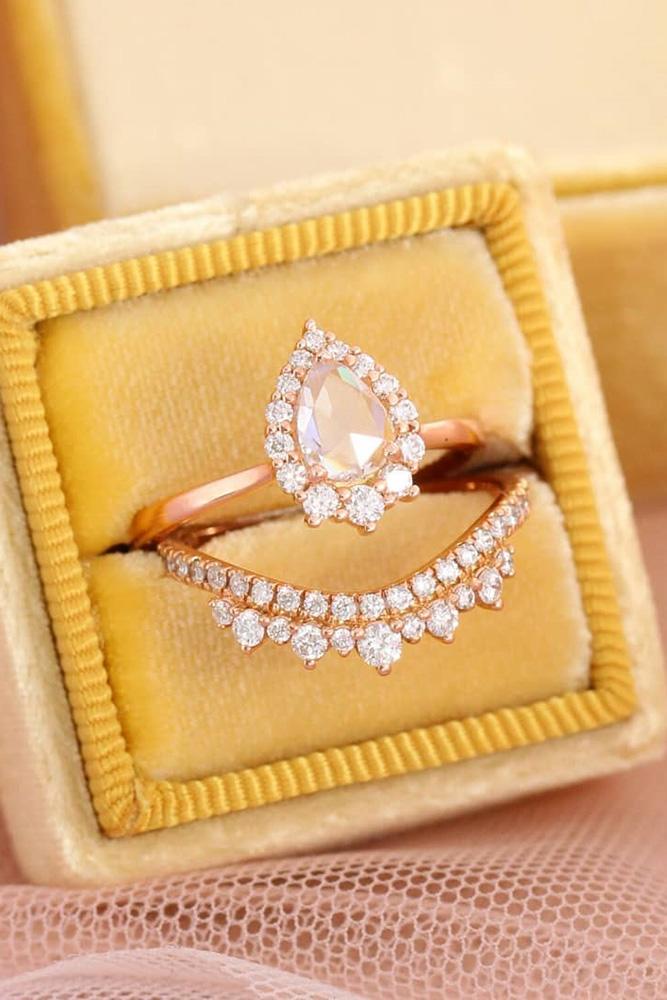 unique wedding rings wedding ring sets rose gold engagement rings halo engagement rings pear shaped engagement rings beautiful rings ring boxes