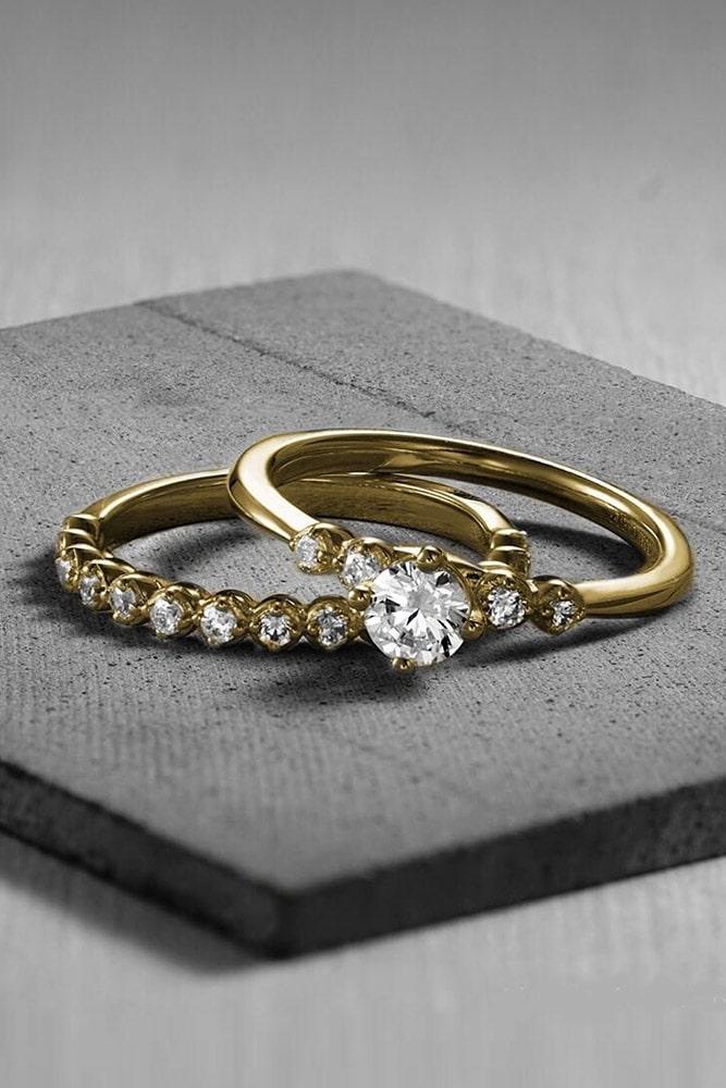 wedding ring sets yellow gold wedding ring sets round engagement rings diamond rings unique bridal sets
