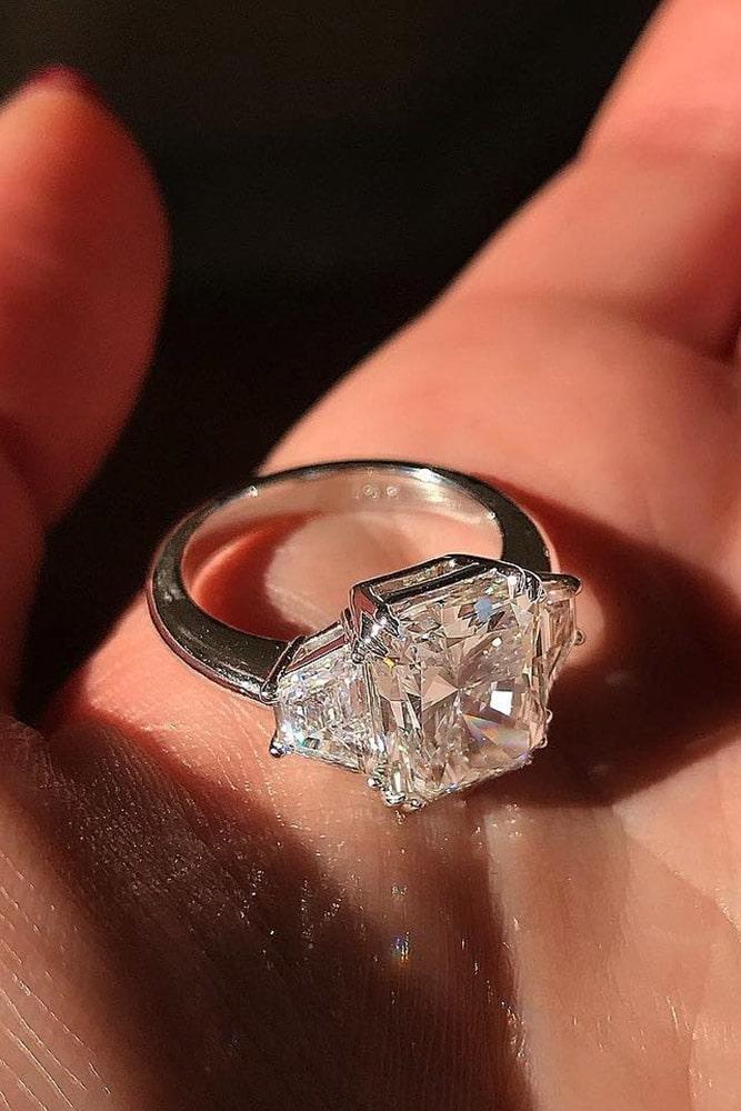 white gold engagement rings diamond engagement rings emerald cut engagement rings best rings three stone rings
