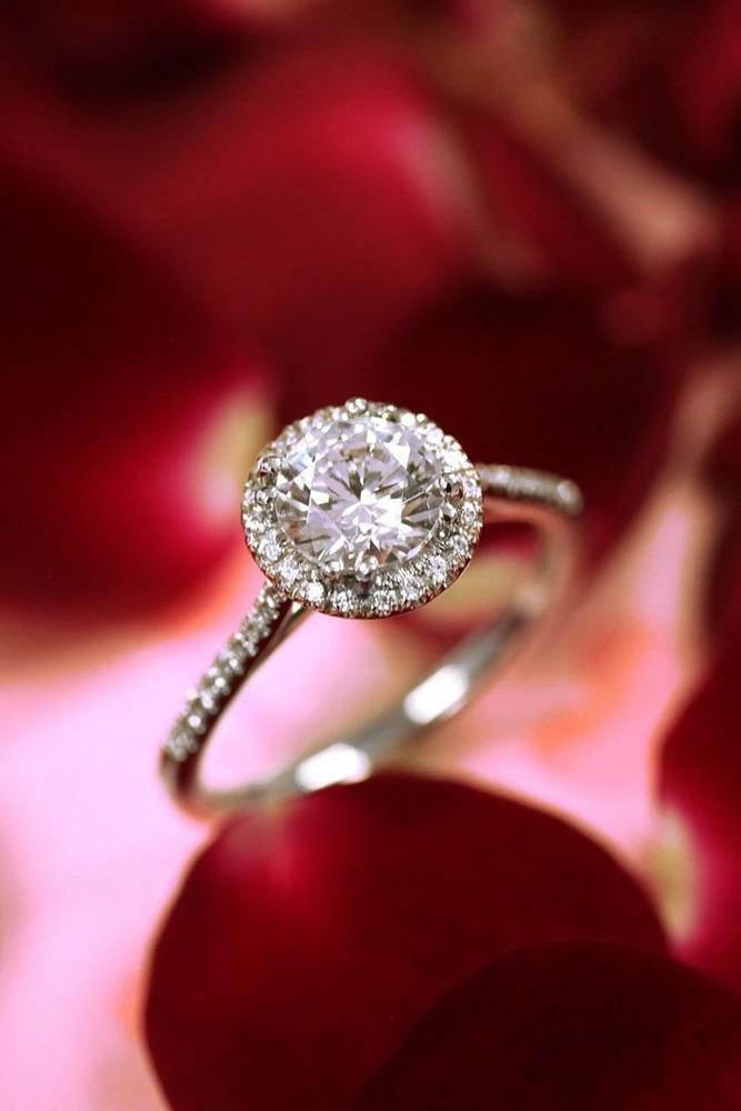 white gold engagement rings diamond engagement rings round cut engagement rings halo engagement rings beautiful engagement rings