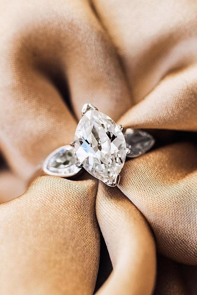 white gold engagement rings marquise cut engagement rings classic rings three stone engagement rings