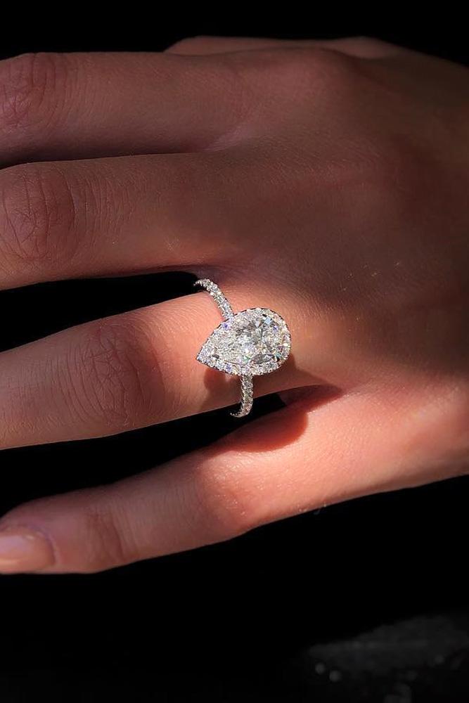 white gold engagement rings pear shaped engagement rings diamond engagement rings halo engagement rings