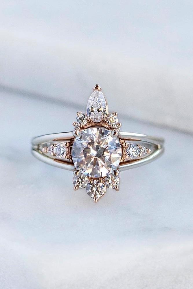 white gold engagement ring unique engagement rings diamond engagement rings round engagement rings split shank