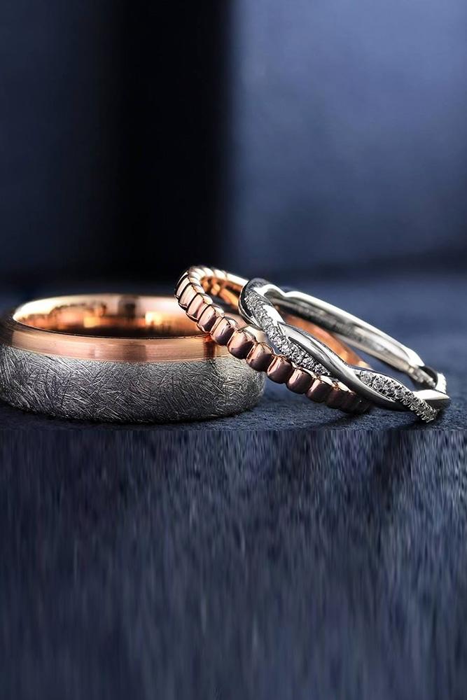 matching wedding bands two tone wedding bands unique wedding bands diamond wedding bands bridal sets unique rings