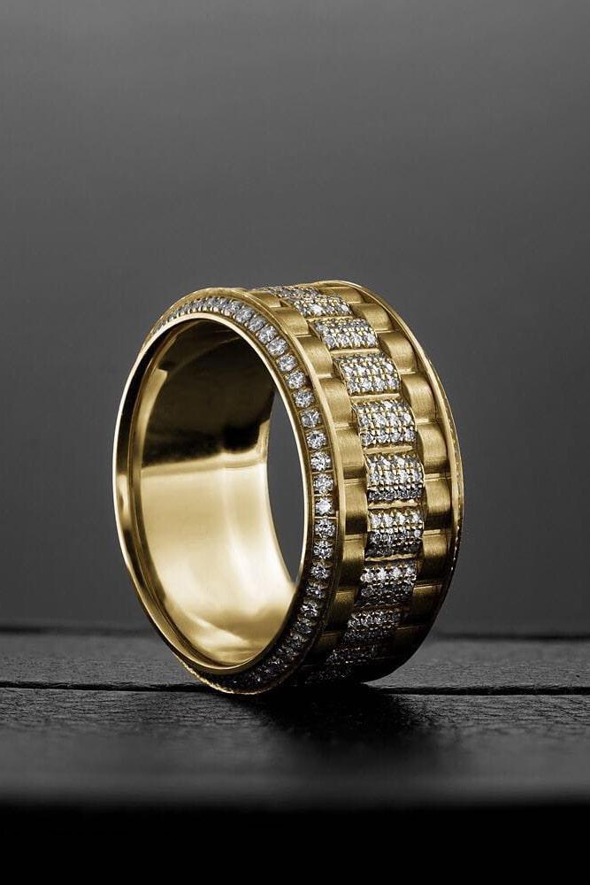 Infinity Diamond Wedding Band In 14k Yellow Gold Shane Co