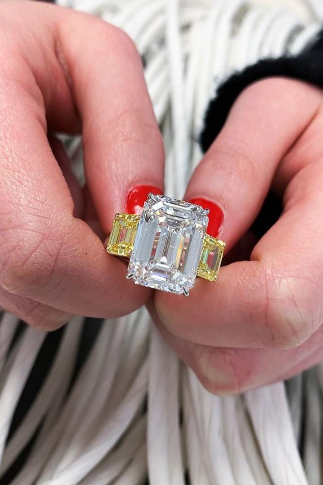 diamond engagement rings yellow diamond engagement rings white gold engagement rings emerald cut rings