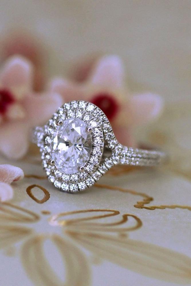 diamond engagement rings double halo engagement rings oval cut engagement rings white gold engagement rings