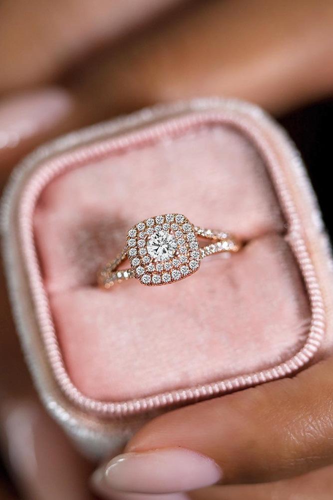 diamond engagement rings double halo engagement rings round diamond engagement rings rose gold engagement rings ring boxes