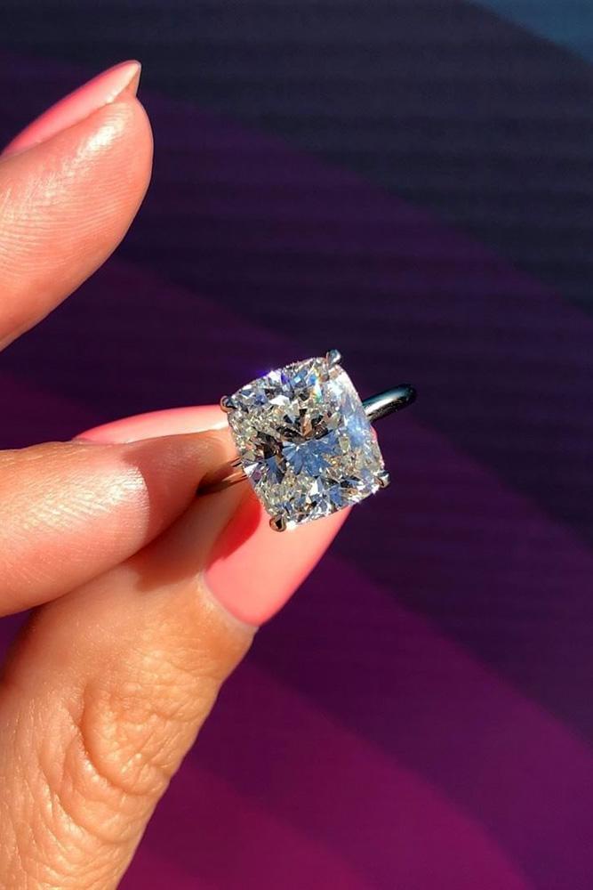 diamond engagement rings white gold engagement rings cushion cut engagement rings simple rings solitaire rings