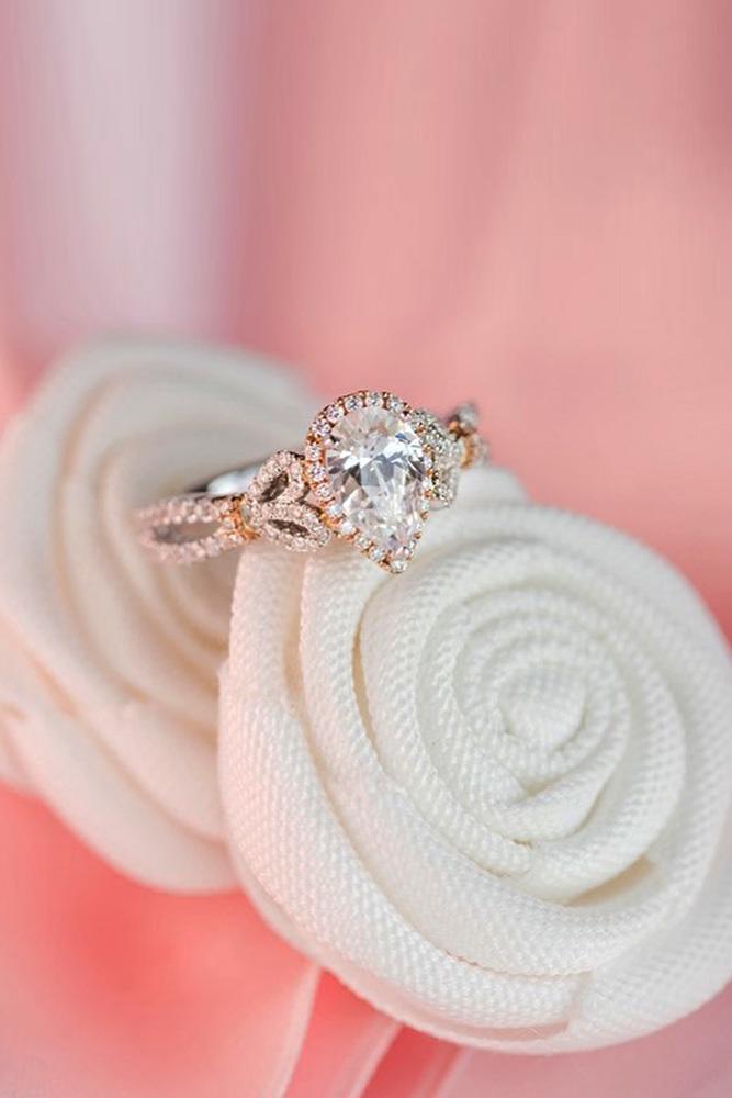 rose gold engagement rings kirk kara engagement rings unique engagement rings diamond engagement rings pear shaped diamond rings