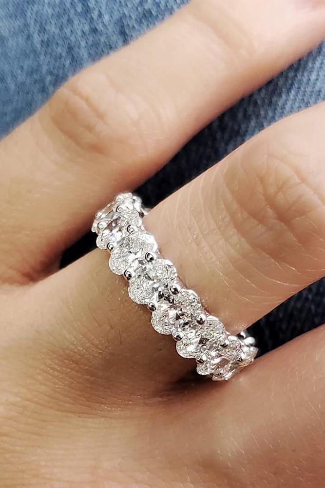 unique wedding rings diamond wedding bands white gold wedding rings oval cut wedding bands
