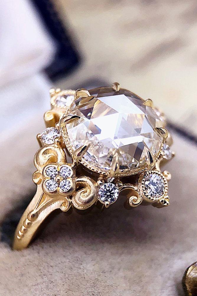 vintage engagement rings rose gold engagement rings unique engagement rings diamond engagement rings round engagement rings