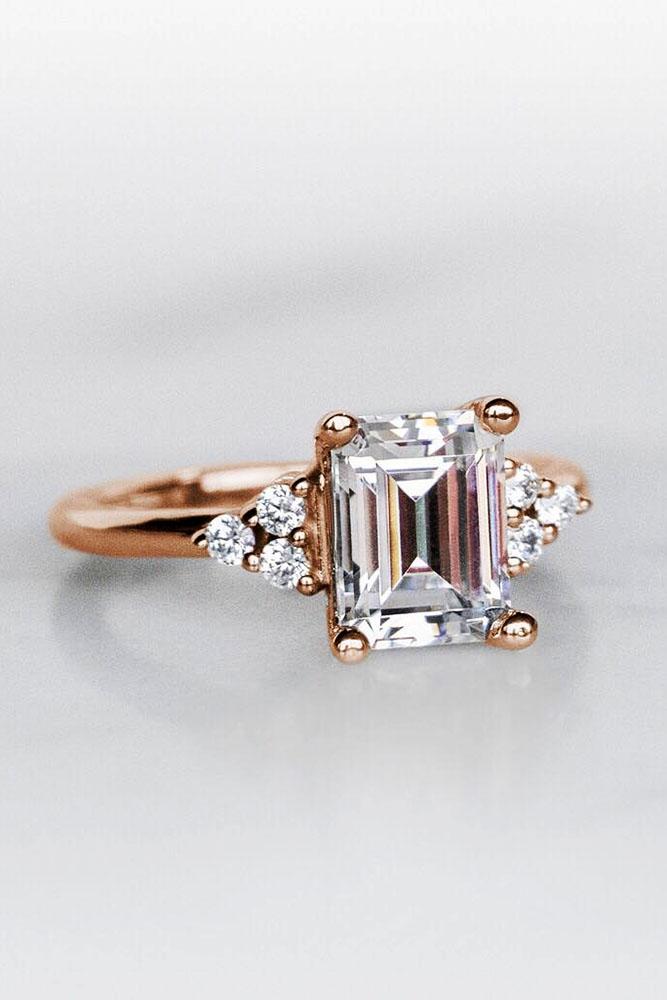 diamond engagement rings emerald cut diamond engagement rings rose gold engagement rings floral engagement rings