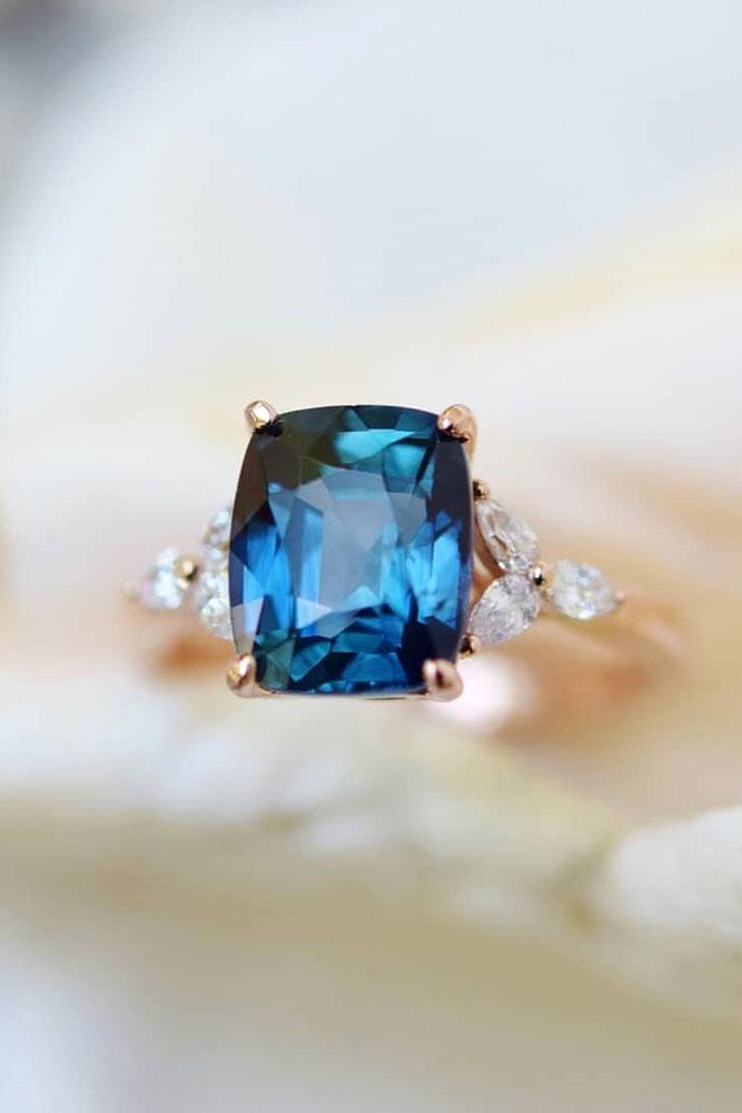 sapphire engagement rings rose gold engagement rings floral engagement rings blue sapphire rings diamond rings