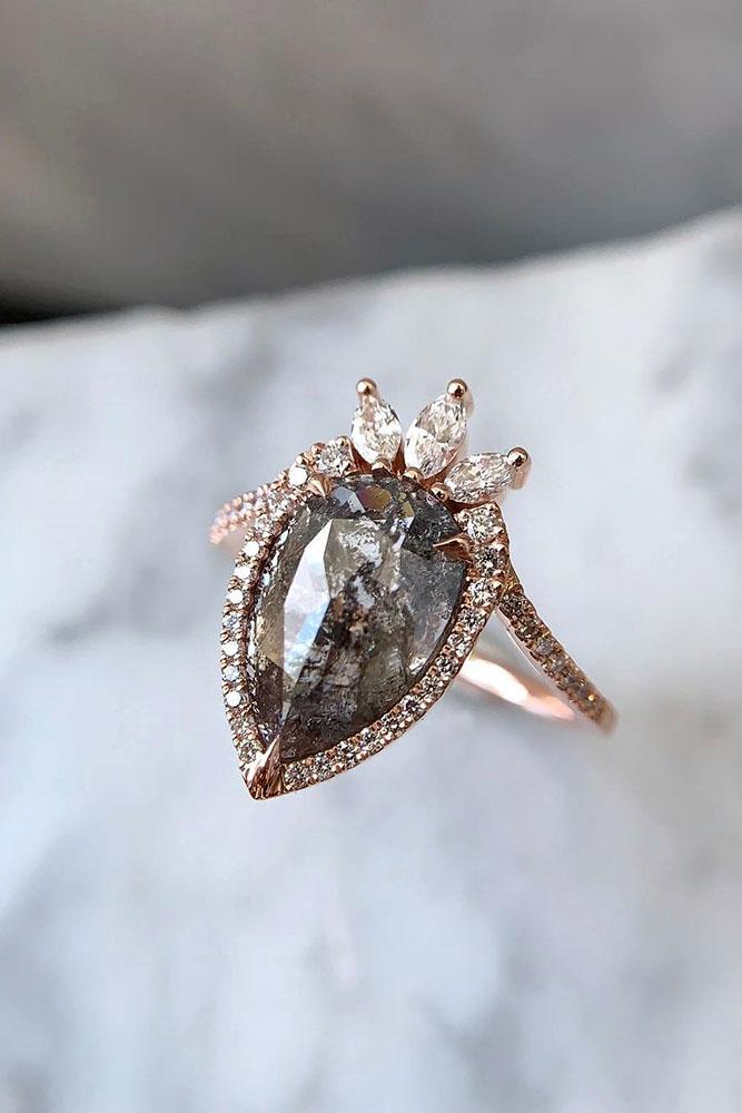 unique engagement rings diamond engagement rings rose gold engagement rings pear shaped engagement rings