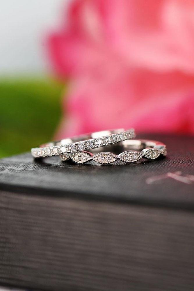 unique wedding rings white gold wedding bands diamond wedding rings stackable engagement rings unique wedding bands