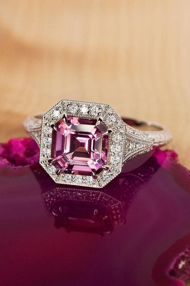 vintage engagement rings white gold engagement rings halo engagement rings gemstone engagement rings diamond rings split shank