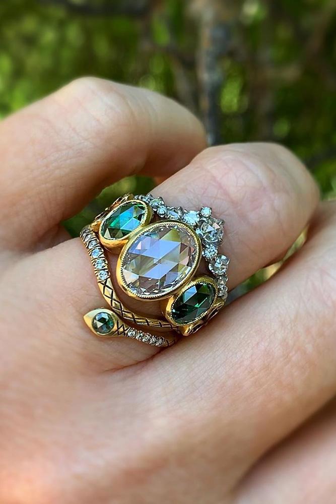 vintage wedding rings rose gold wedding ring oval cut gemstone ring