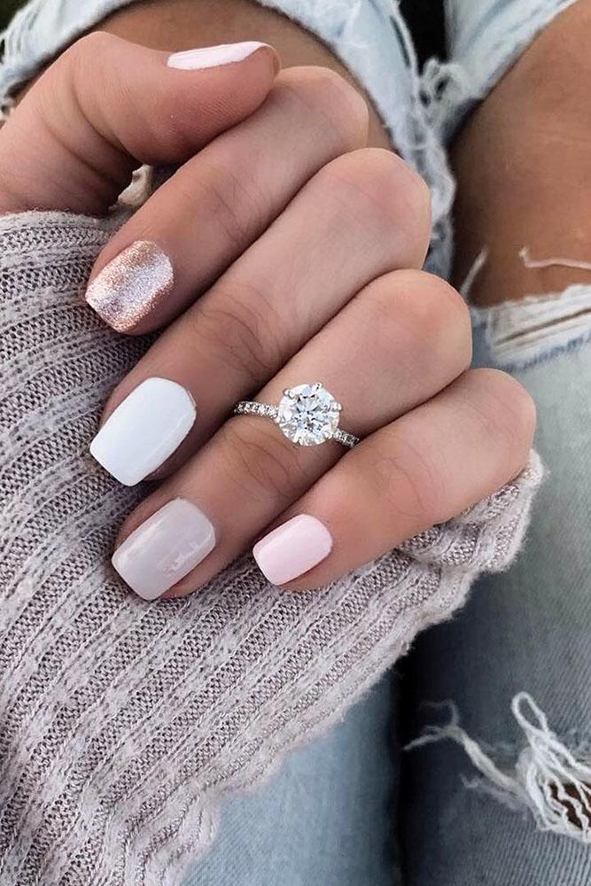 white gold engagement rings simple engagement rings diamond engagement rings round engagement rings pave band
