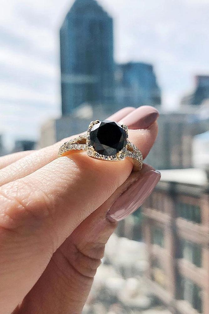black diamond engagement rings rose gold engagement ring solitaire engagement rings cushion cut engagement rings
