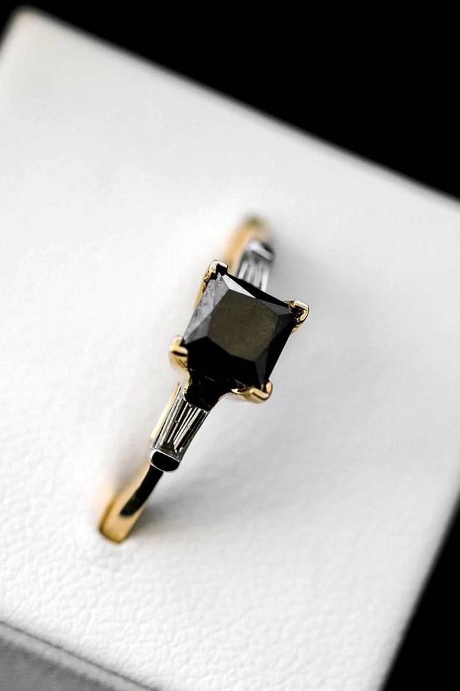 black diamond engagement rings white gold engagement ring solitaire engagement rings princess cut engagement rings
