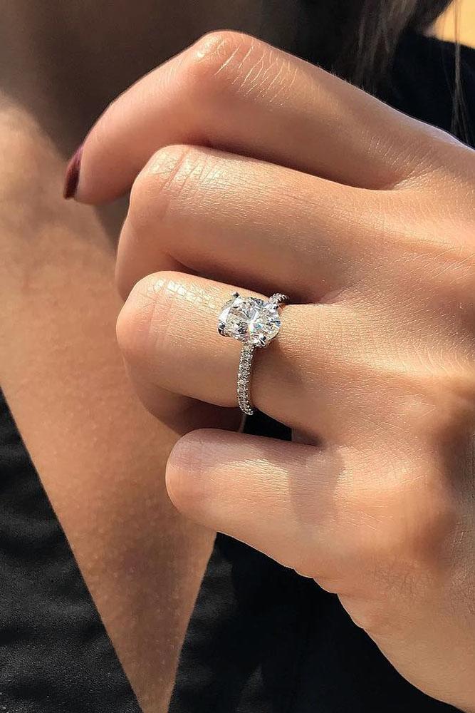 diamond engagement rings round cut diamond engagement rings white gold engagement rings simple engagement rings pave band