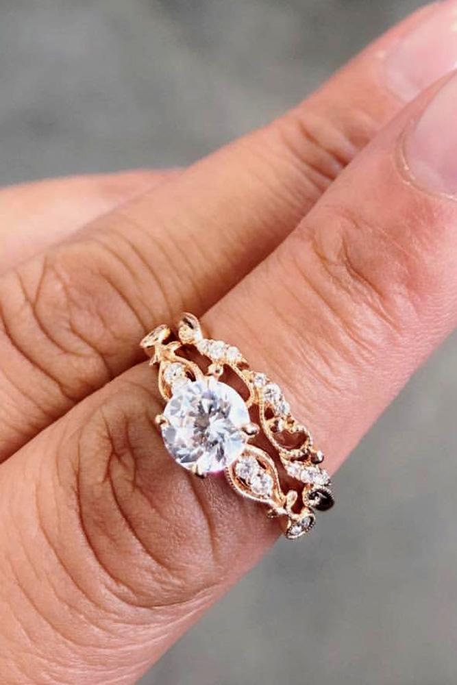 rose gold engagement rings kirk kara engagement rings round diamond engagement rings unique engagement rings vintage engagement rings
