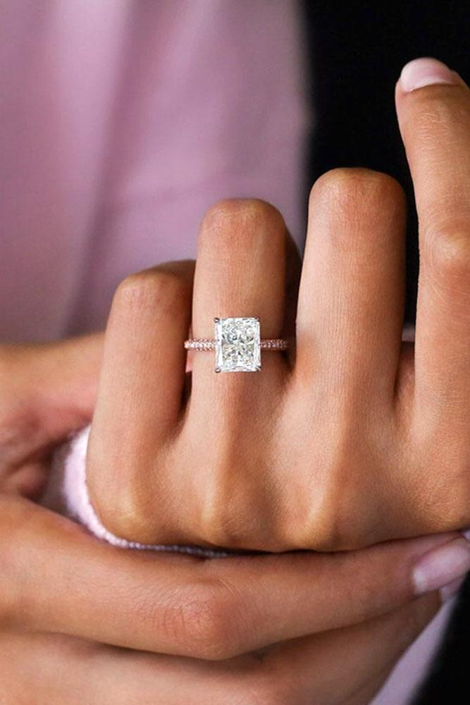 rose gold engagement rings emerald cut diamond engagement rings beautiful engagement rings solitaire engagement rings
