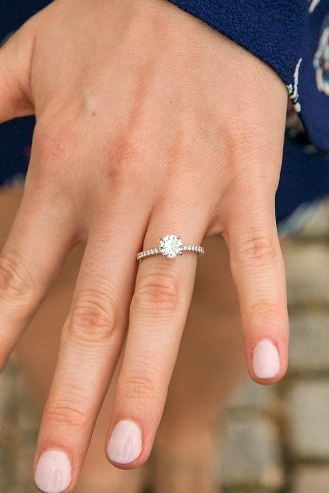 solitaire engagement rings simple engagement rings round engagement rings diamond engagement rings pave band