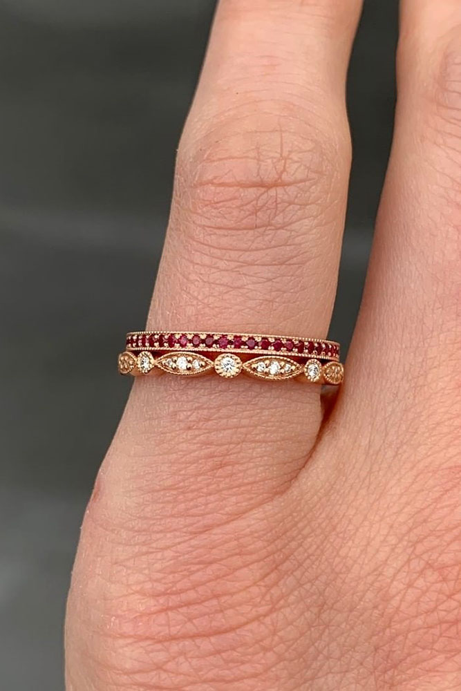 unique wedding rings rose gold wedding bands diamond wedding rings stackable wedding rings unique wedding bands gemstone rings