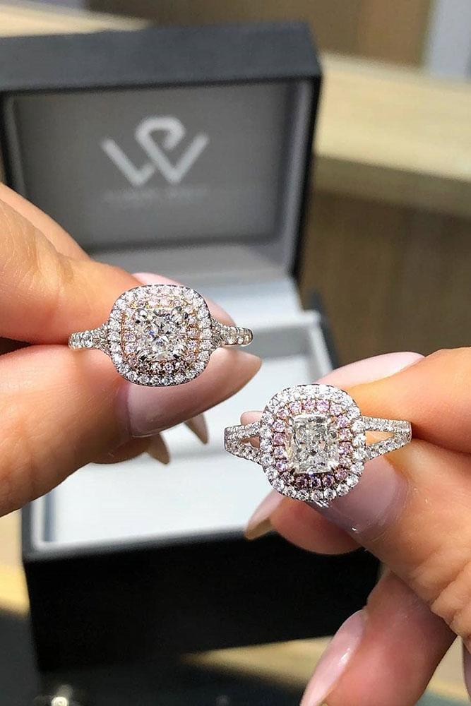 white gold engagement rings cushion cut engagement rings halo engagement rings diamond engagement rings